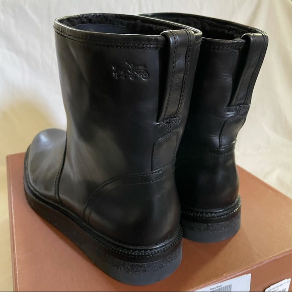 NWB COACH Casual Leather Boots with Shearling - Picture 10 of 13